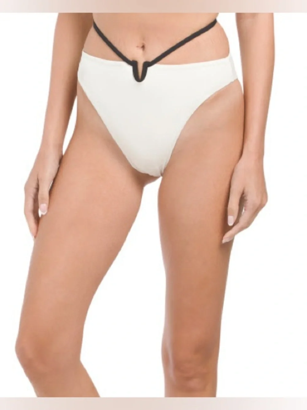 NWT- L*Space V Cut Wire Bikini Top and Joy Bottom Bitsy in Cream/Black XS